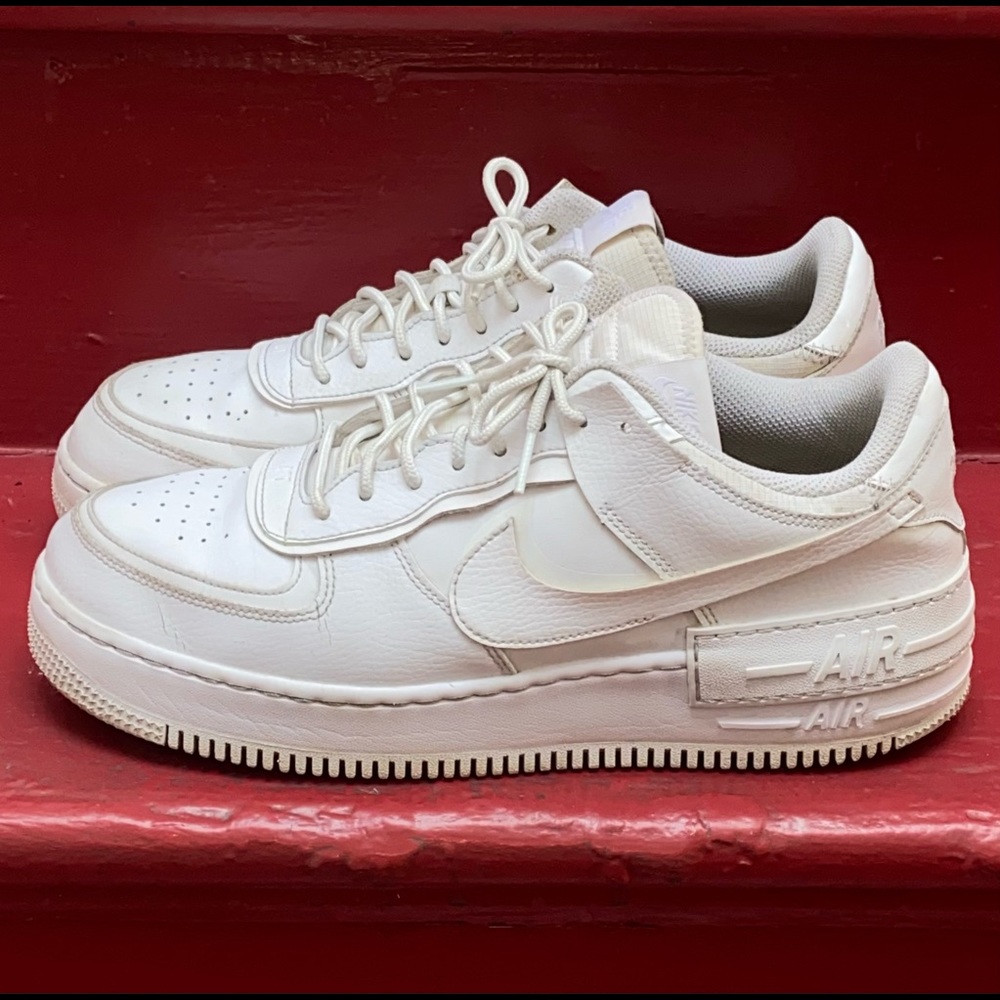 Nike Air Force I Shadow Triple White Size 10.5 Beaters